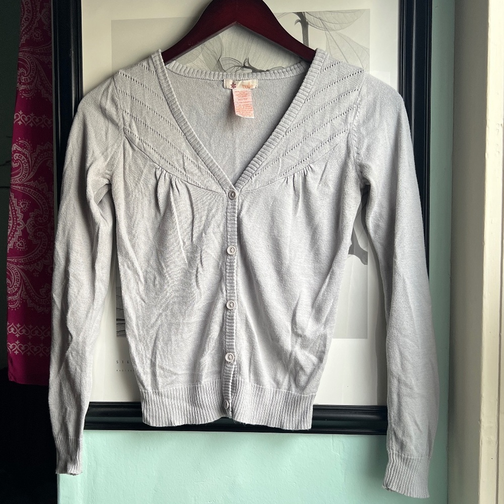 Tulle Cardigan in Grey